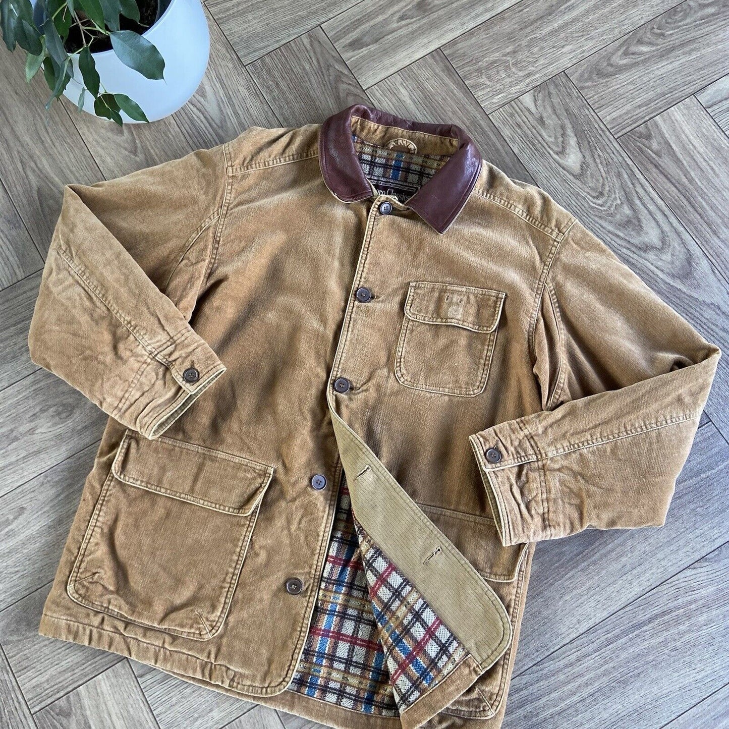 Vintage Marlboro Classics Field Jacket 80s Size L Beige Corduroy Workwear
