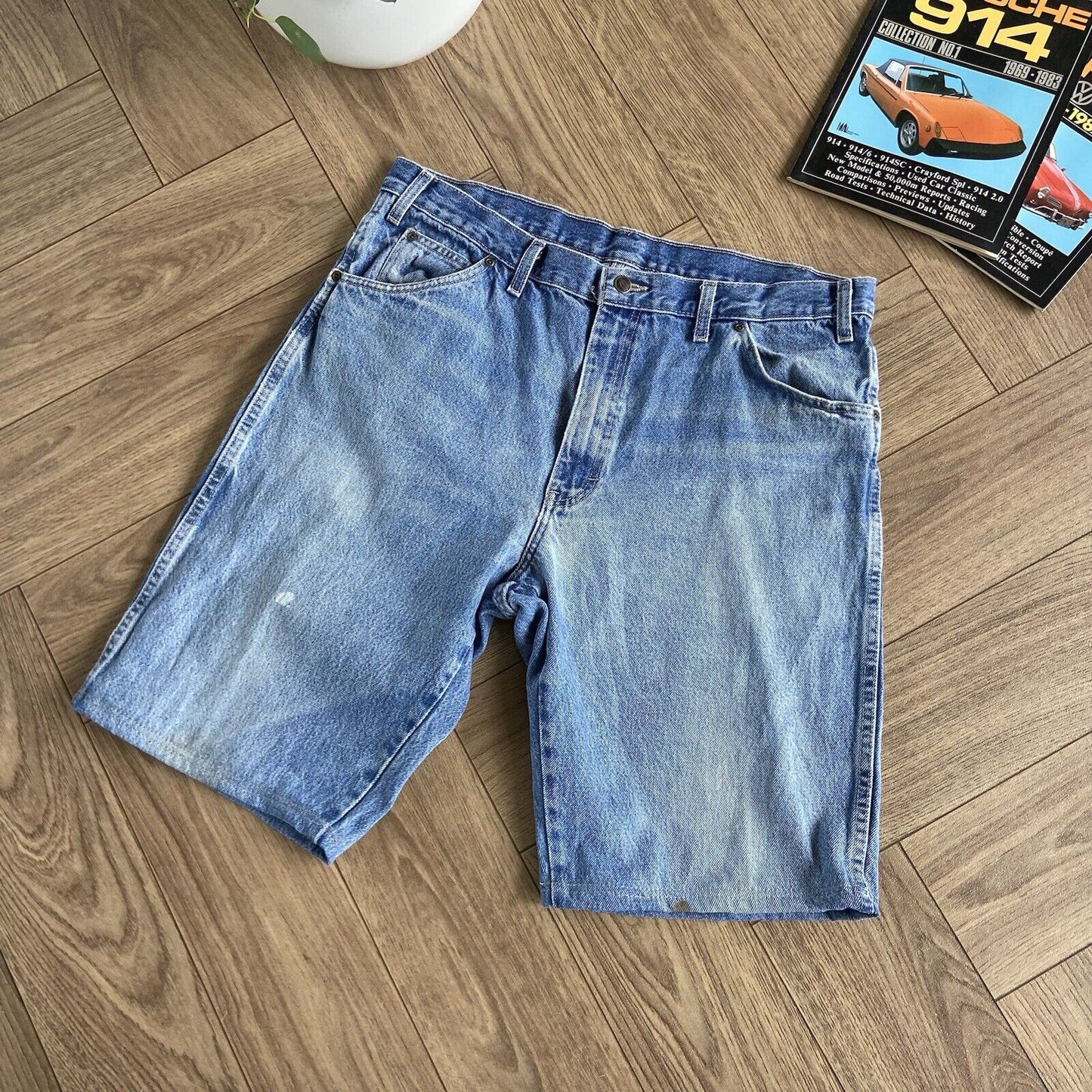 Vintage Dickies Baggy Denim Jorts Y2K W37 Shorts Blue