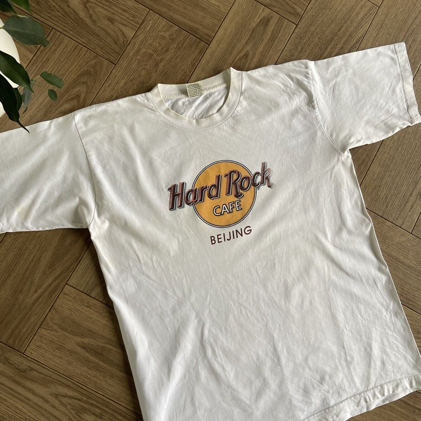 Vintage Hard Rock Cafe Single Stitch Graphic T Shirt 90s Size XL White