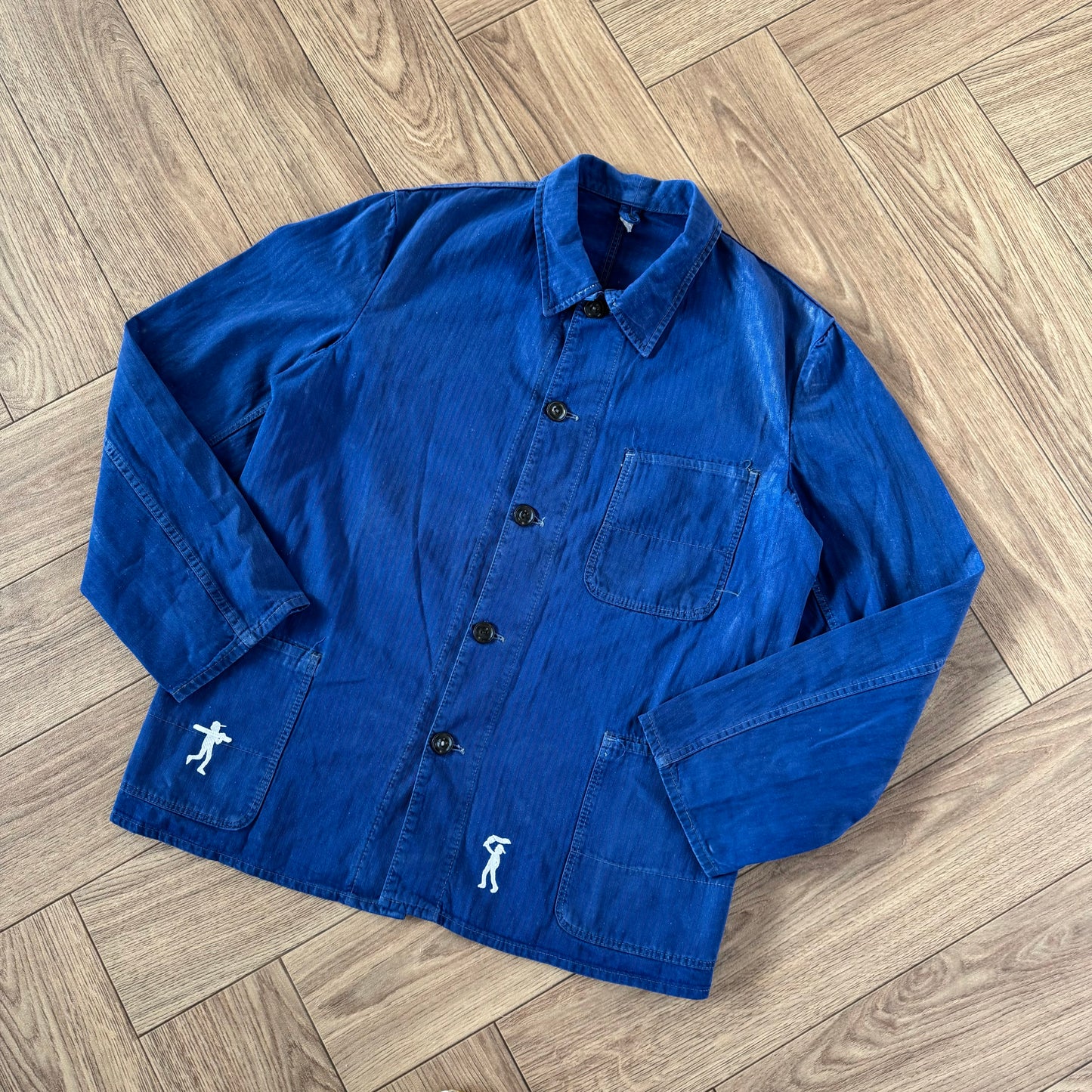 Stingray Reimagined “Charles” French Chore Jacket, Size L Blue