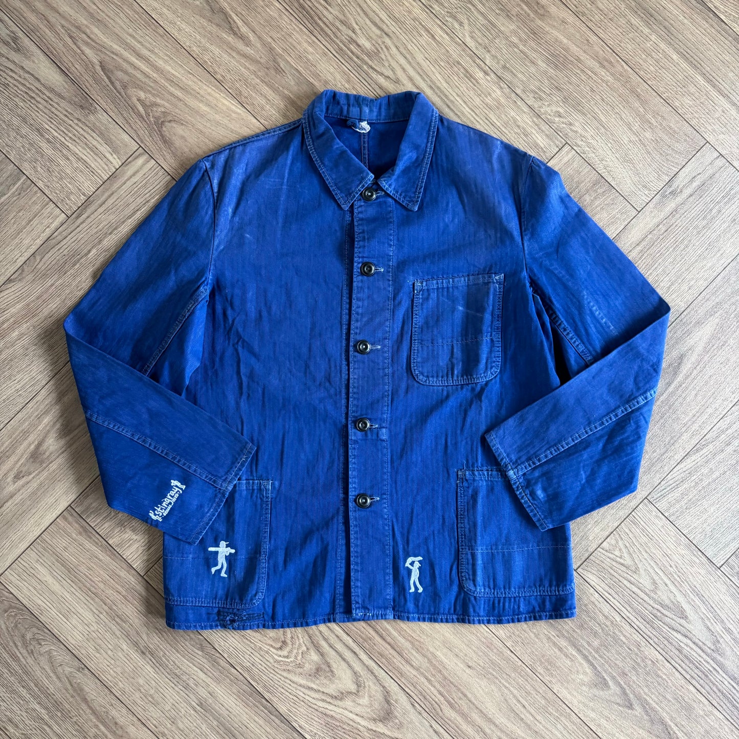 Stingray Reimagined “Charles” French Chore Jacket, Size L Blue