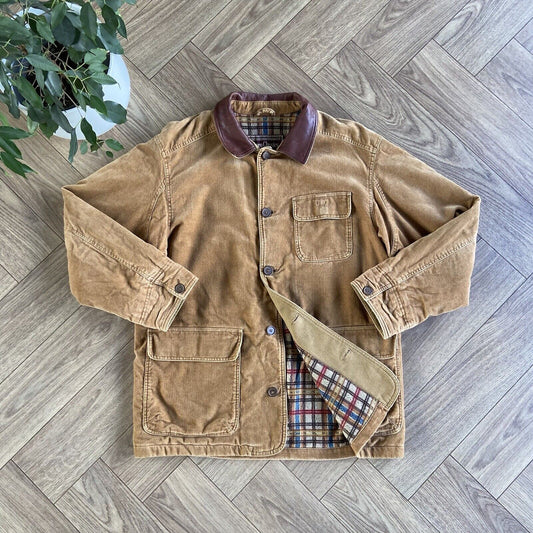 Vintage Marlboro Classics Field Jacket 80s Size L Beige Corduroy Workwear