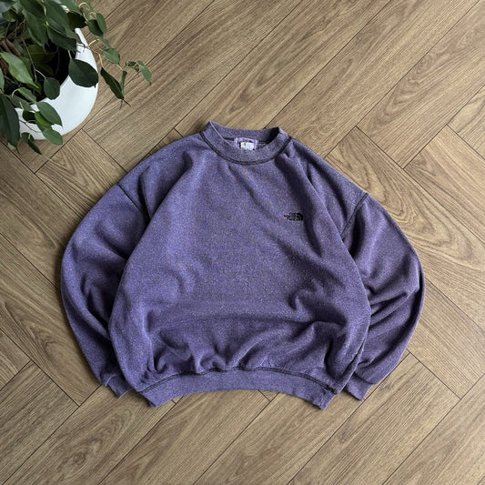 Vintage North Face Sweatshirt Size S 90s Purple Contrast Stitch USA Made