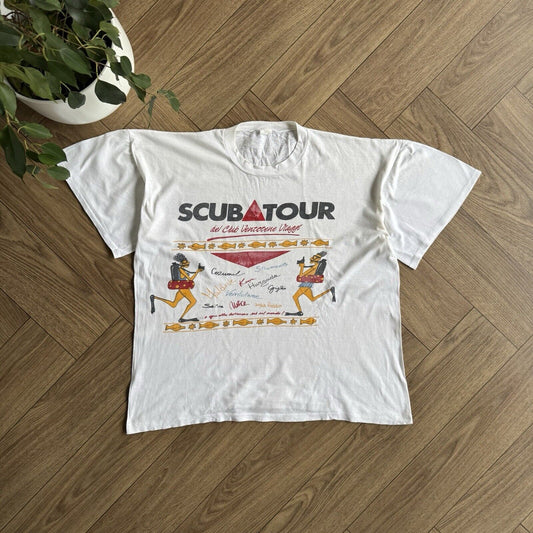 Vintage Scuba Holiday T Shirt Size XXL 90s White Graphic Print