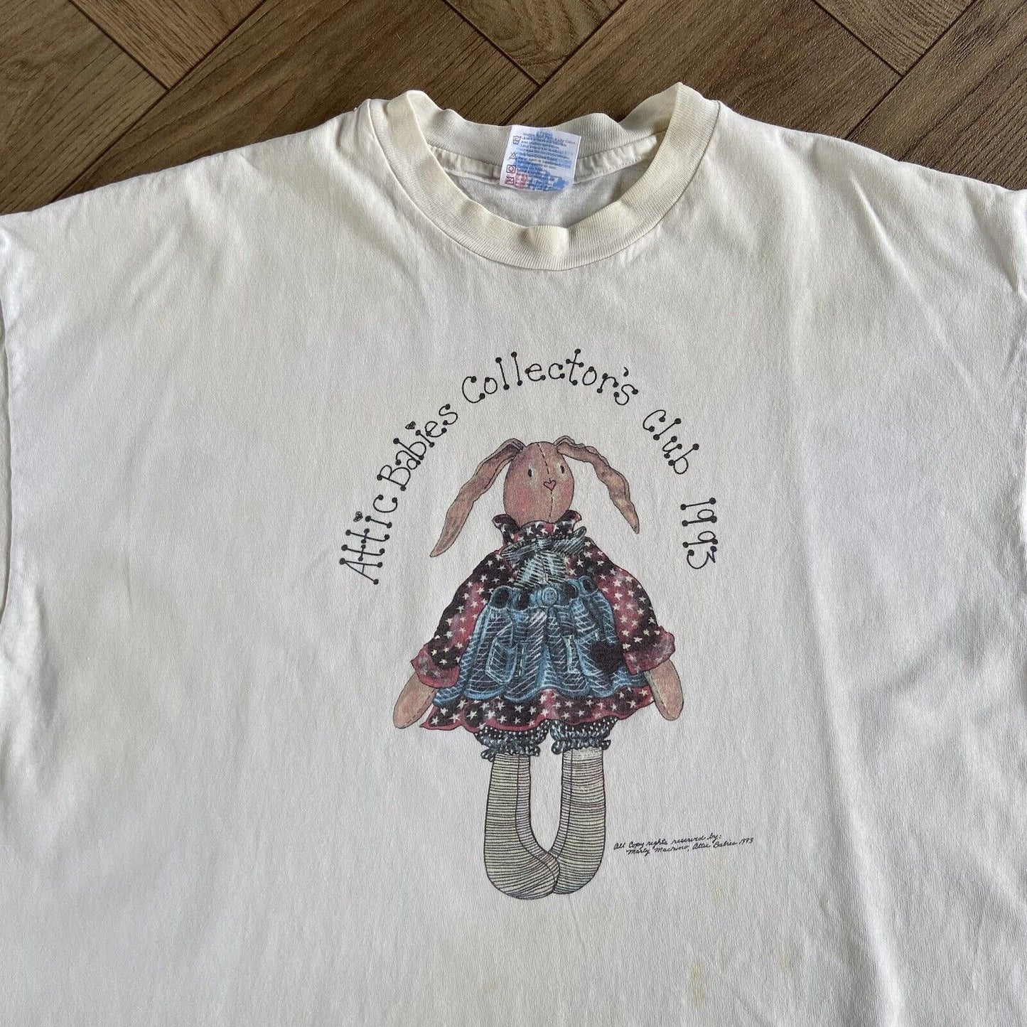 Vintage Attic Babies Single Stitch Graphic T Shirt 90s Size XL White