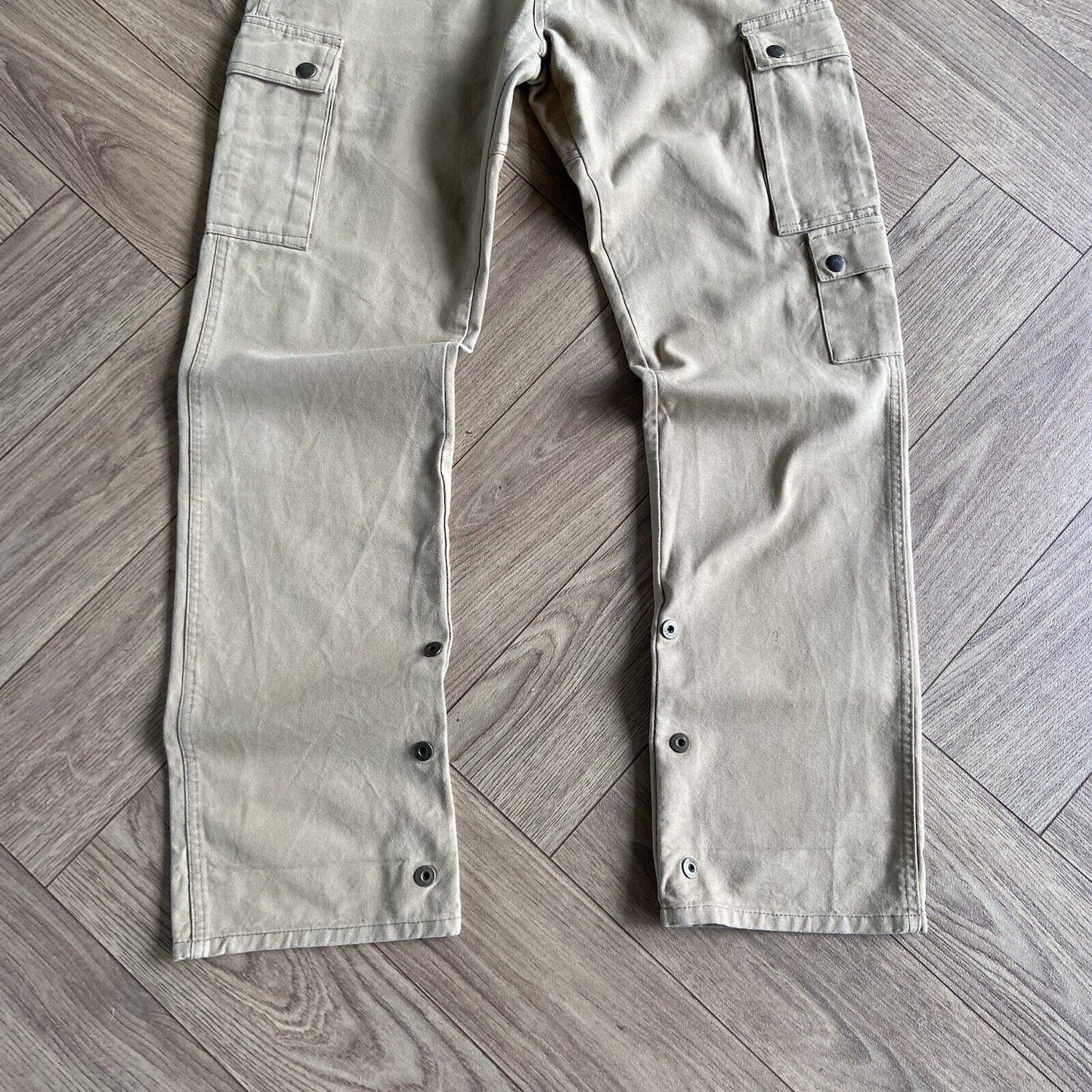 Vintage Belstaff Canvas Biker Jeans W33 L34 90s Beige Cargo