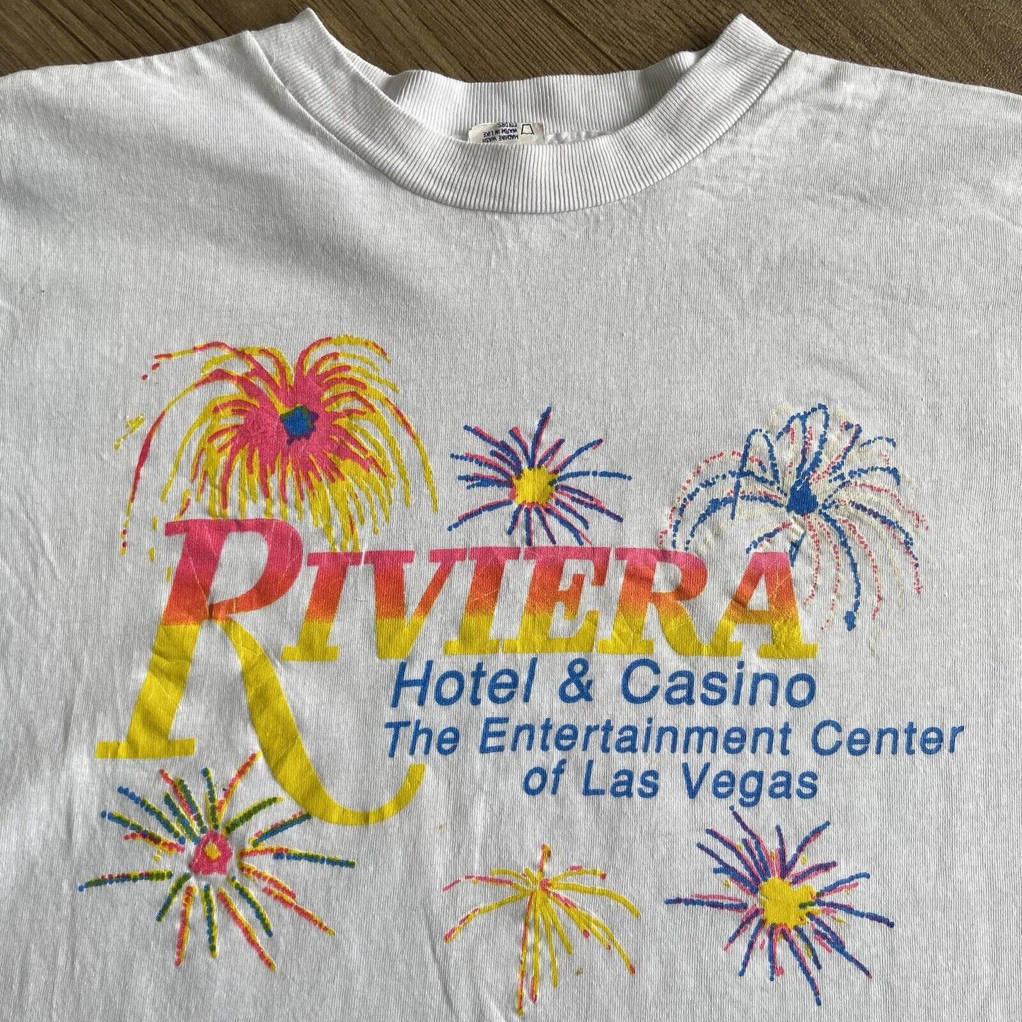 Vintage Las Vegas Casino Single Stitch Graphic T Shirt 90s Size XL White