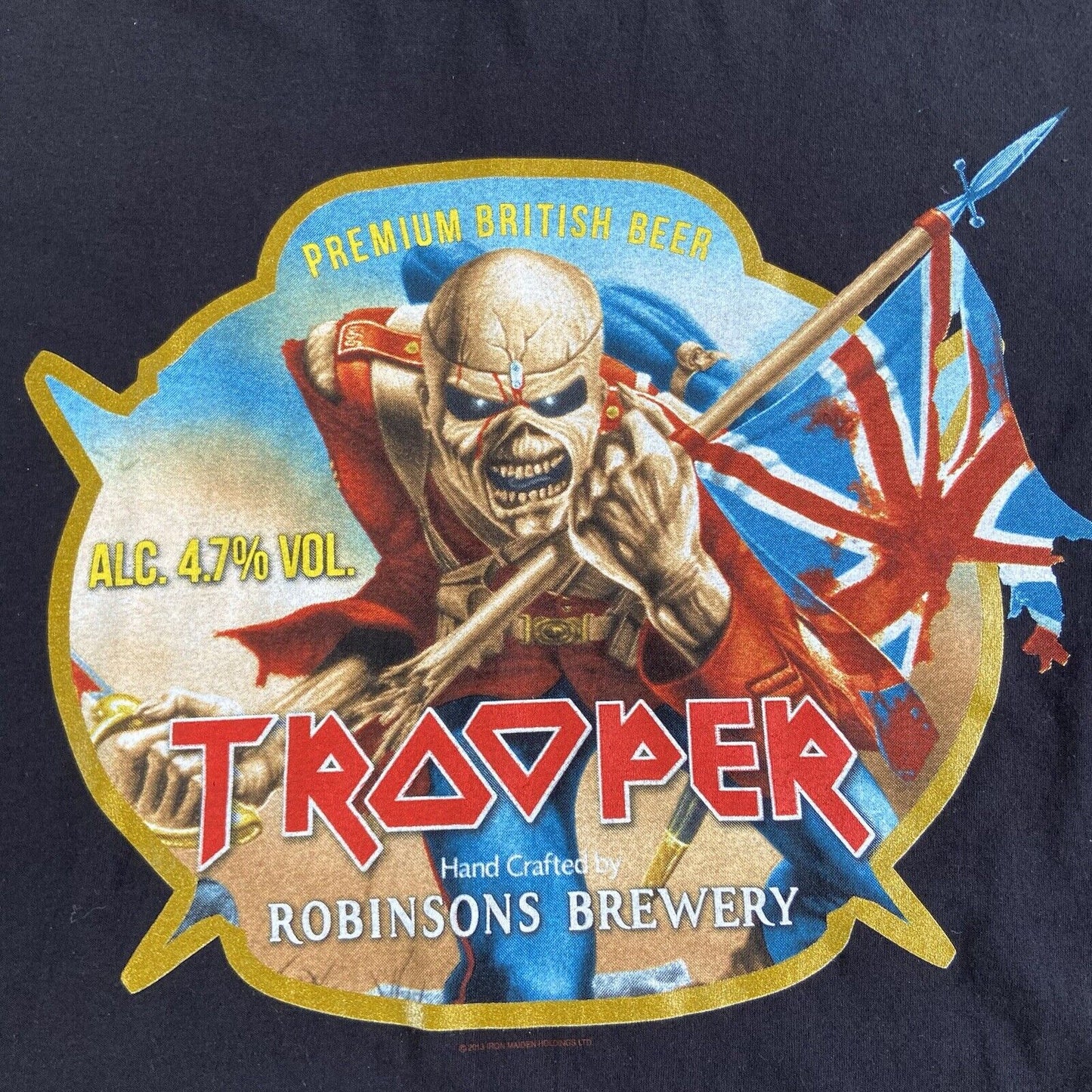 Iron Maiden Trooper Beer Graphic T Shirt Size XXL Black Robinson’s Brewery