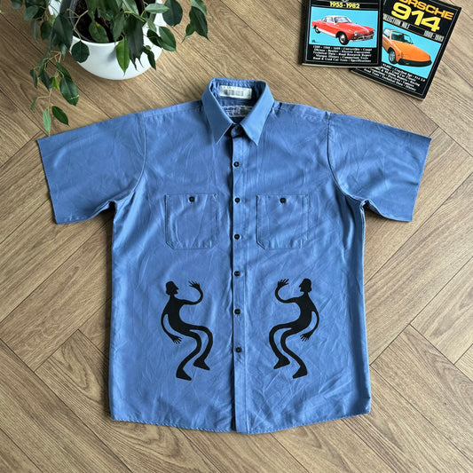 Stingray Reimagined “Stan” Short Sleeve Shirt, Size L Blue