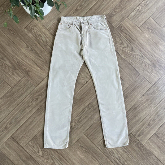 Vintage Levi’s Cream Jeans W31 L34 90s Moleskin Pants