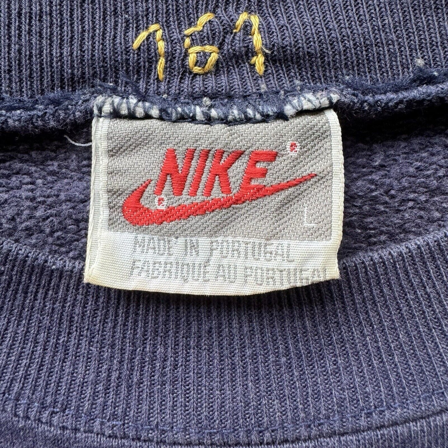 Vintage Nike Sweatshirt Navy 90s Size L Spellout Graphic