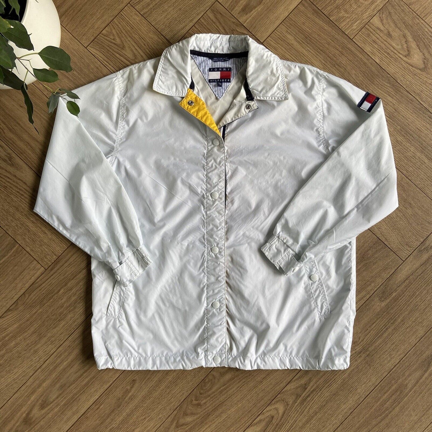 Vintage Tommy Holdover Windbreaker Jacket 90s Size S White