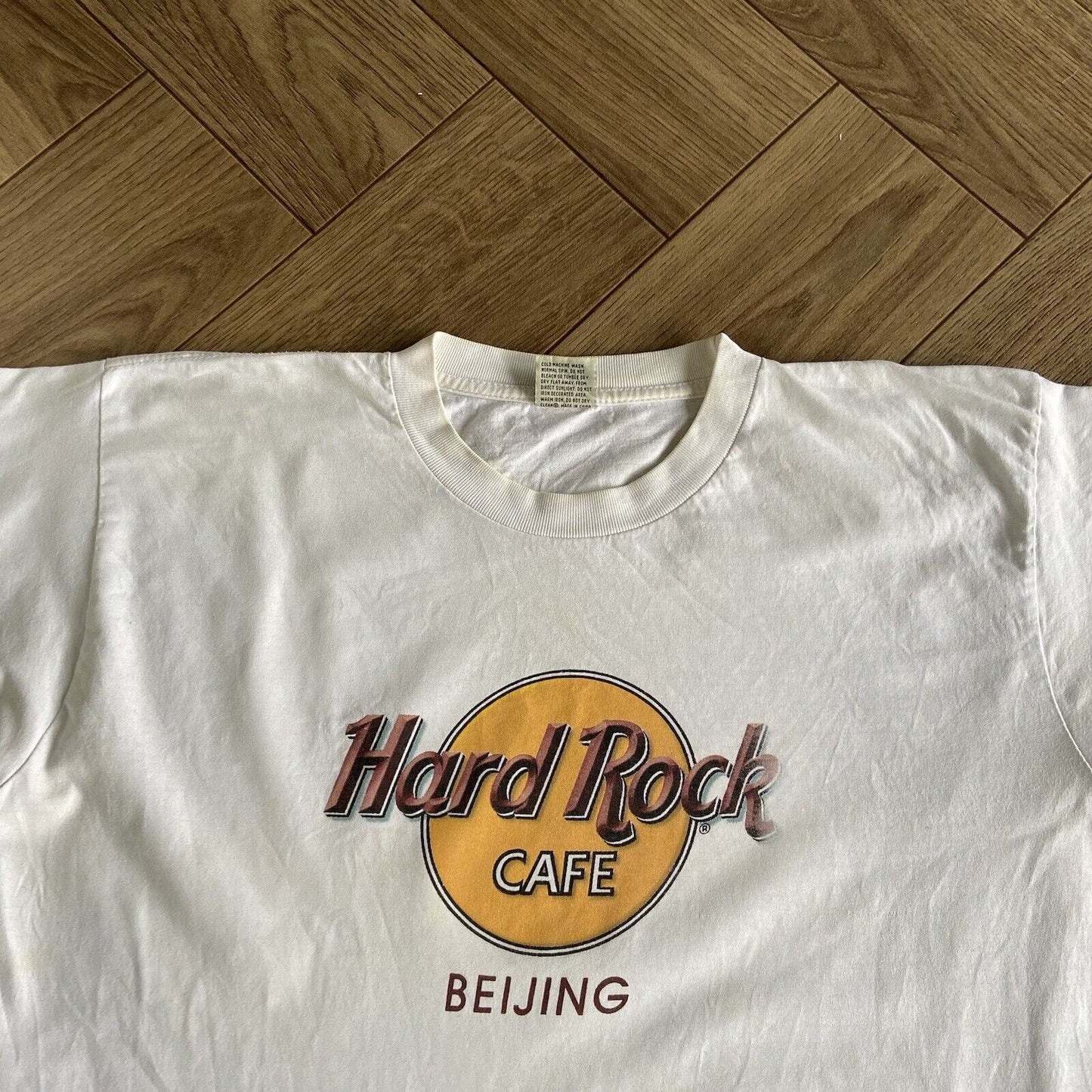 Vintage Hard Rock Cafe Single Stitch Graphic T Shirt 90s Size XL White