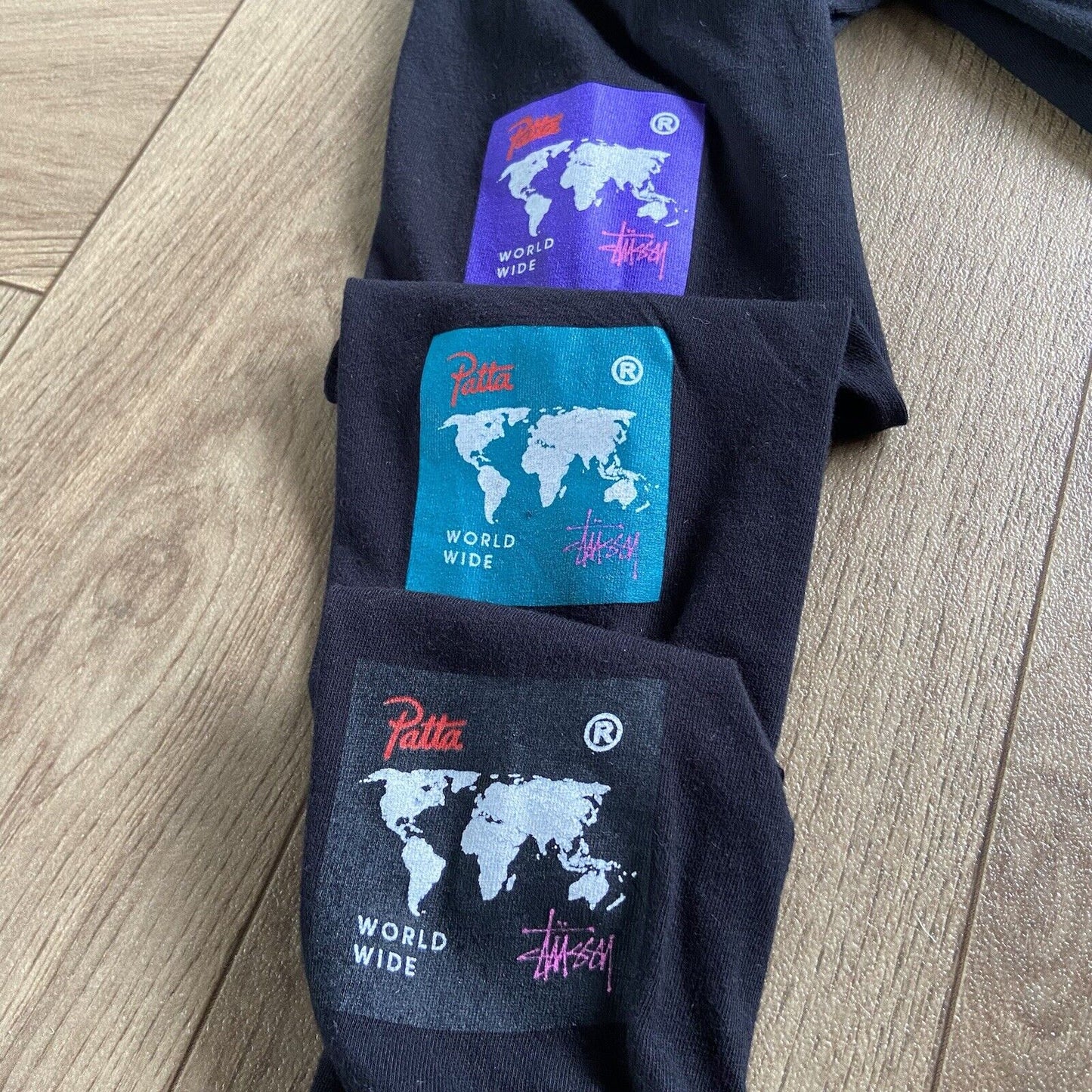 Stussy X Patta Worldwide T Shirt Black Size S Graphic Print Long Sleeve