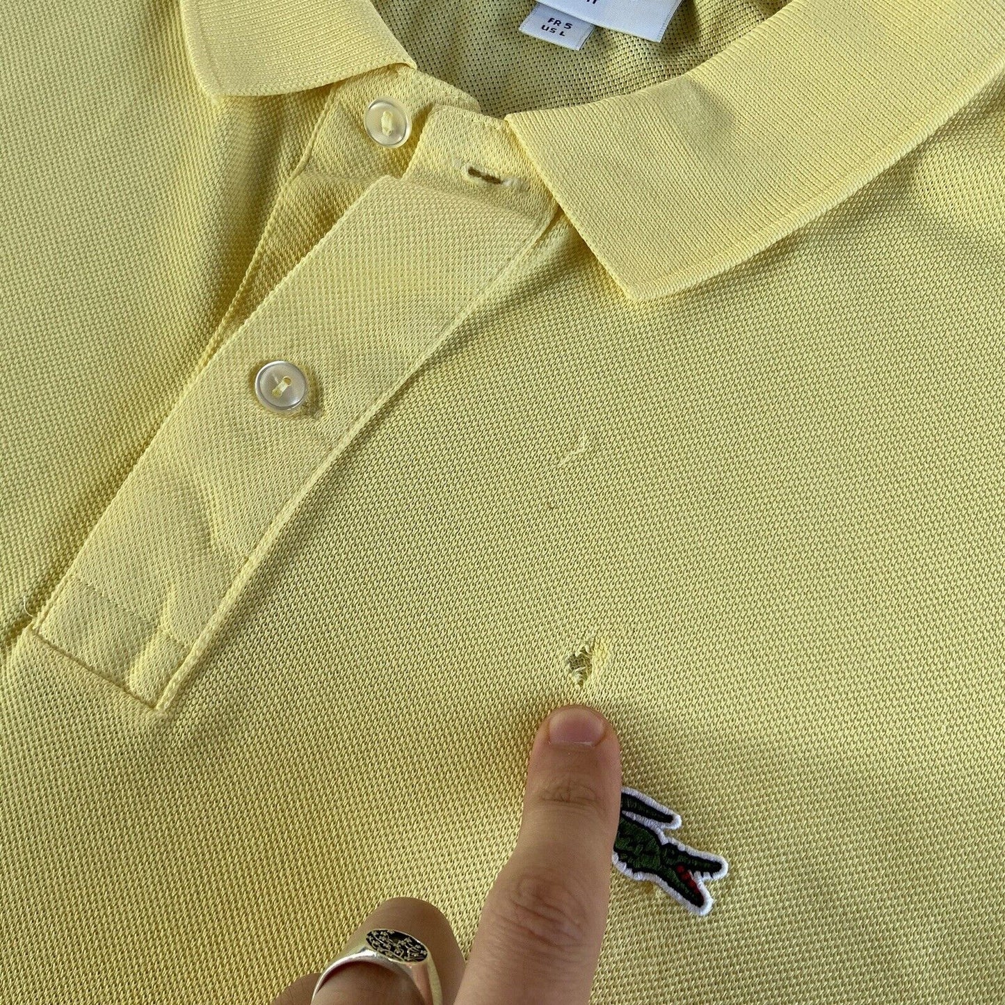 Lacoste Polo Shirt Size L Yellow BNWOT