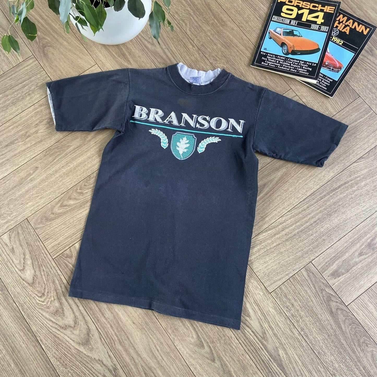 Vintage Branson USA Single Stitch Graphic T Shirt 90s Size M Black