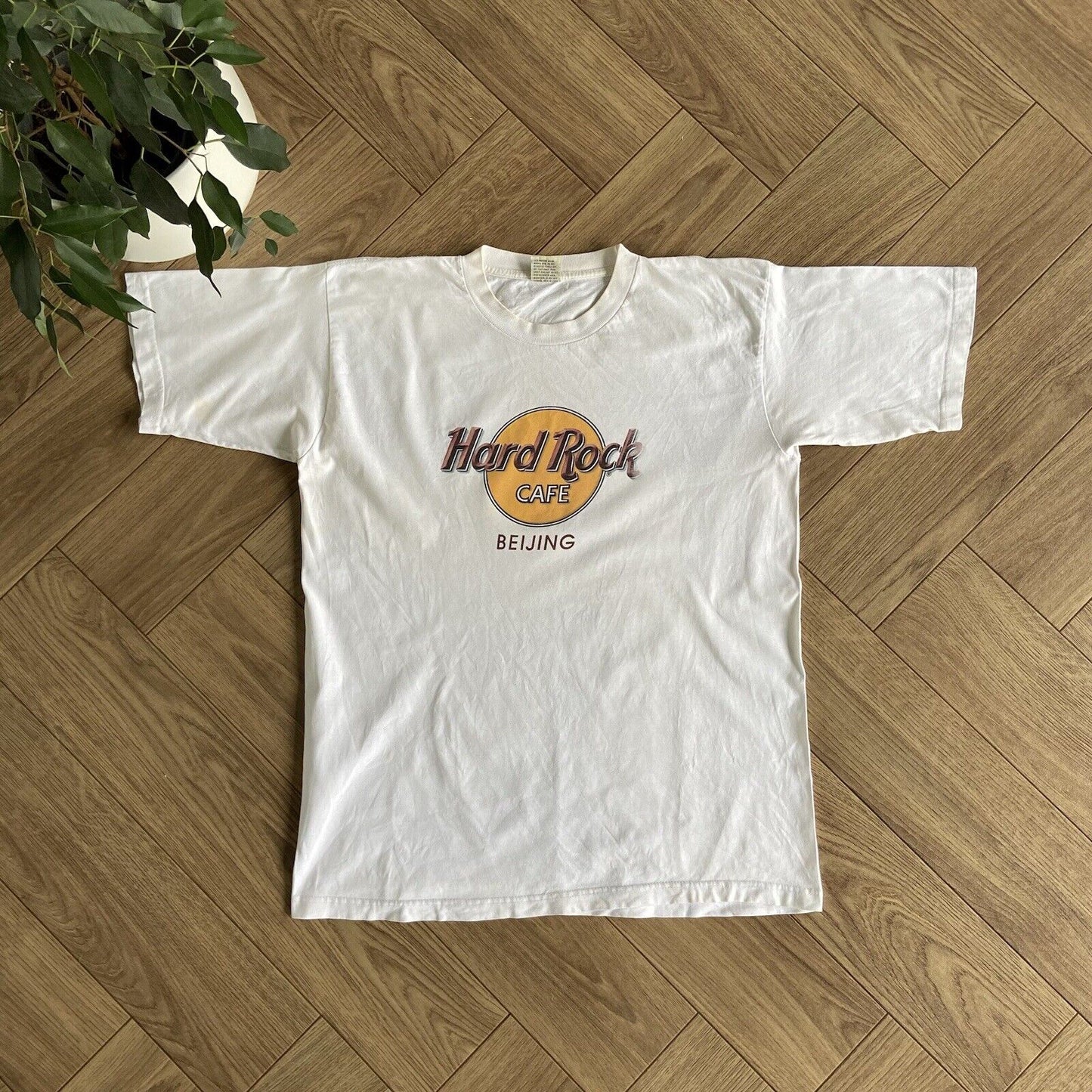 Vintage Hard Rock Cafe Single Stitch Graphic T Shirt 90s Size XL White