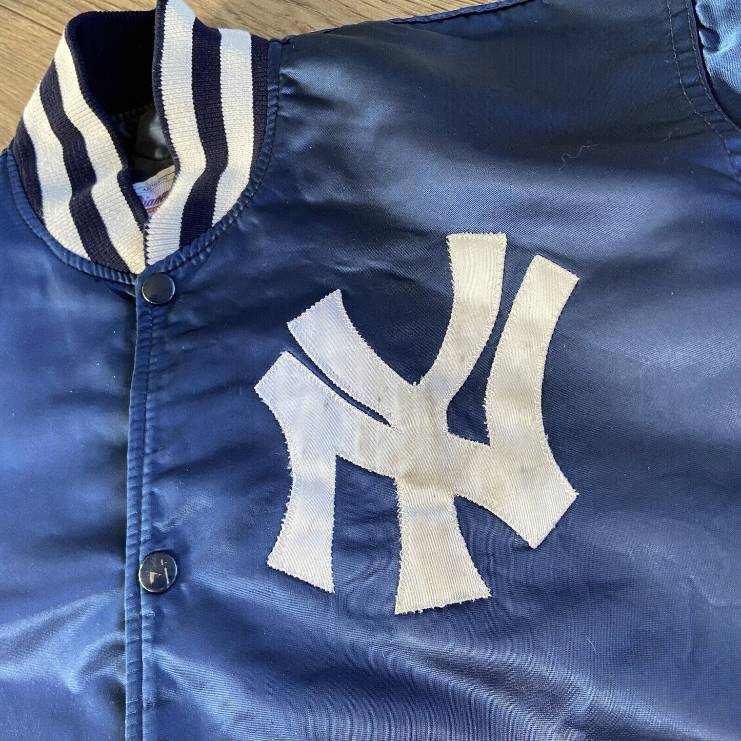 Vintage Yankees Starter Bomber Jacket 90s Size L Navy Diamond Collection