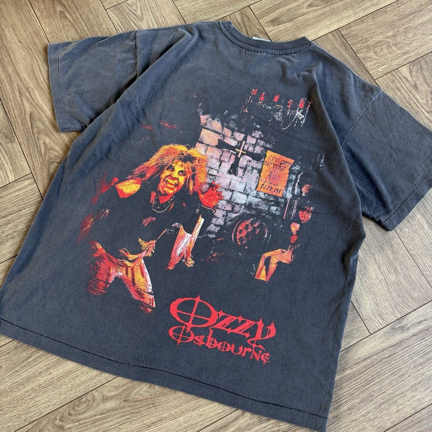 Black Ozzy Osborne Band T Shirt Size XL Graphic Print Modern Remake