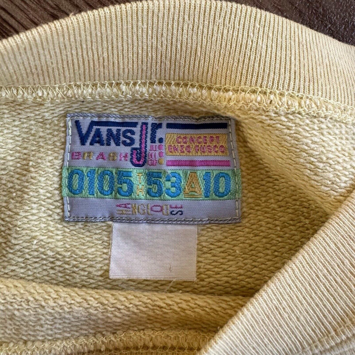 Vintage Vans Skate Sweatshirt 90s Size M Yellow Graphic Print