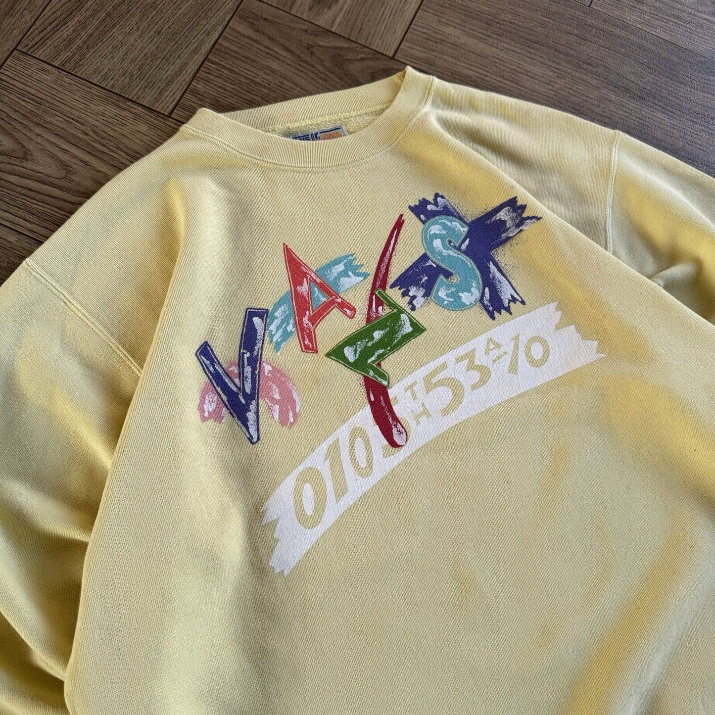 Vintage Vans Skate Sweatshirt 90s Size M Yellow Graphic Print