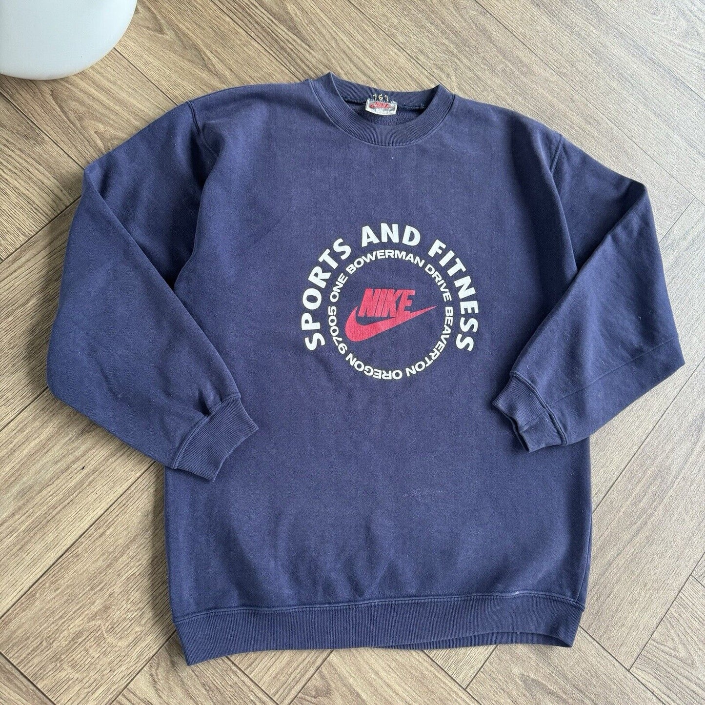 Vintage Nike Sweatshirt Navy 90s Size L Spellout Graphic