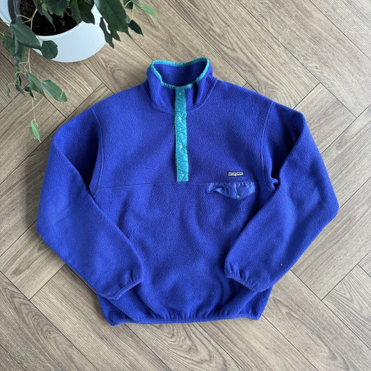 Vintage Patagonia Snap T Fleece Size M 90s Blue Pullover