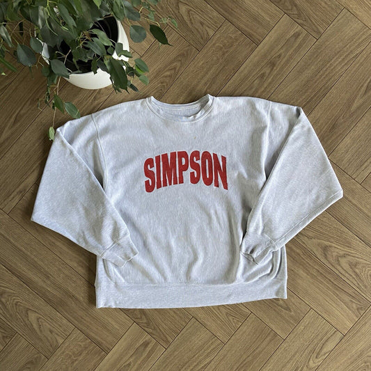 Vintage Champion Reverse Weave Sweatshirt 90s Grey Size XL Graphic Simpson Print