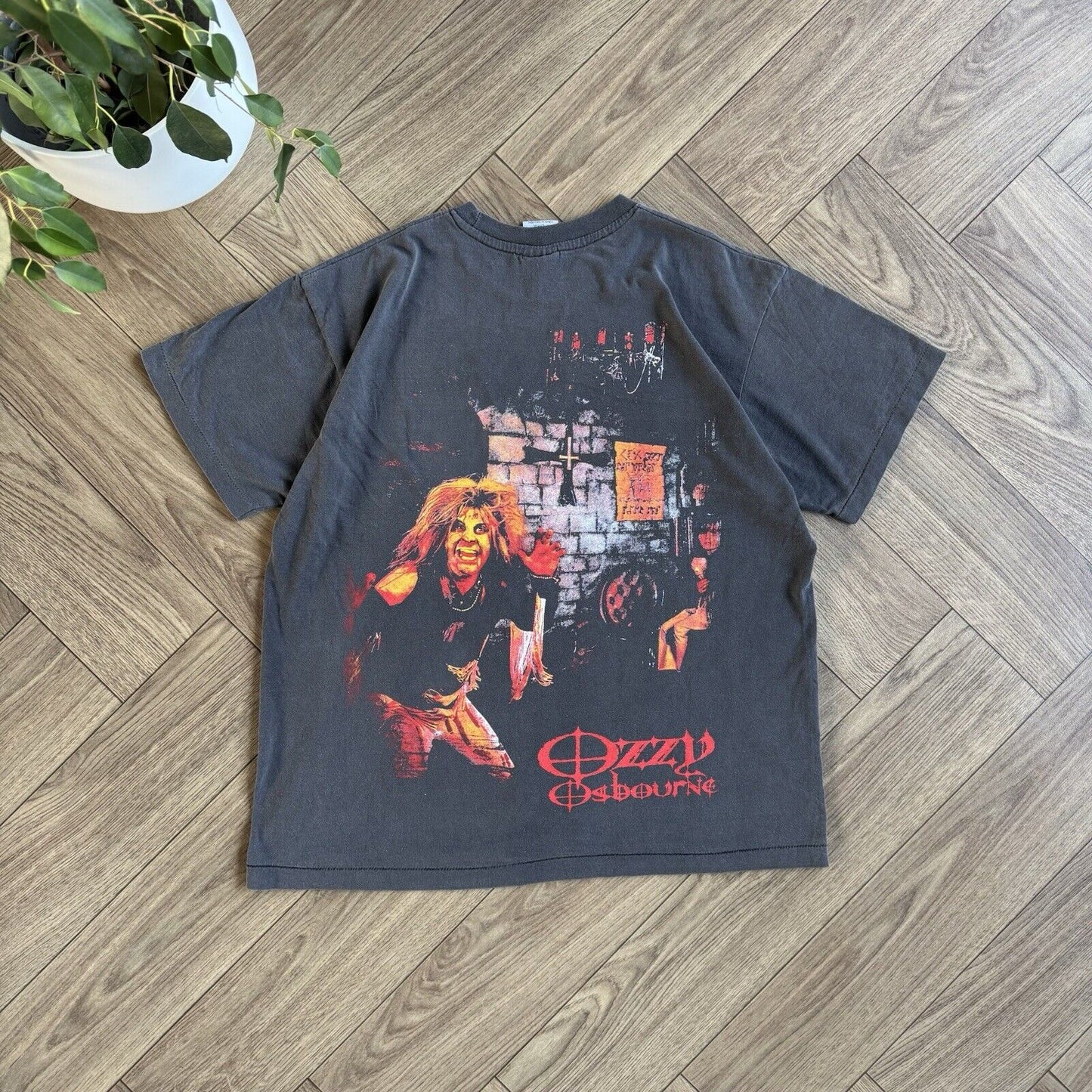 Black Ozzy Osborne Band T Shirt Size XL Graphic Print Modern Remake