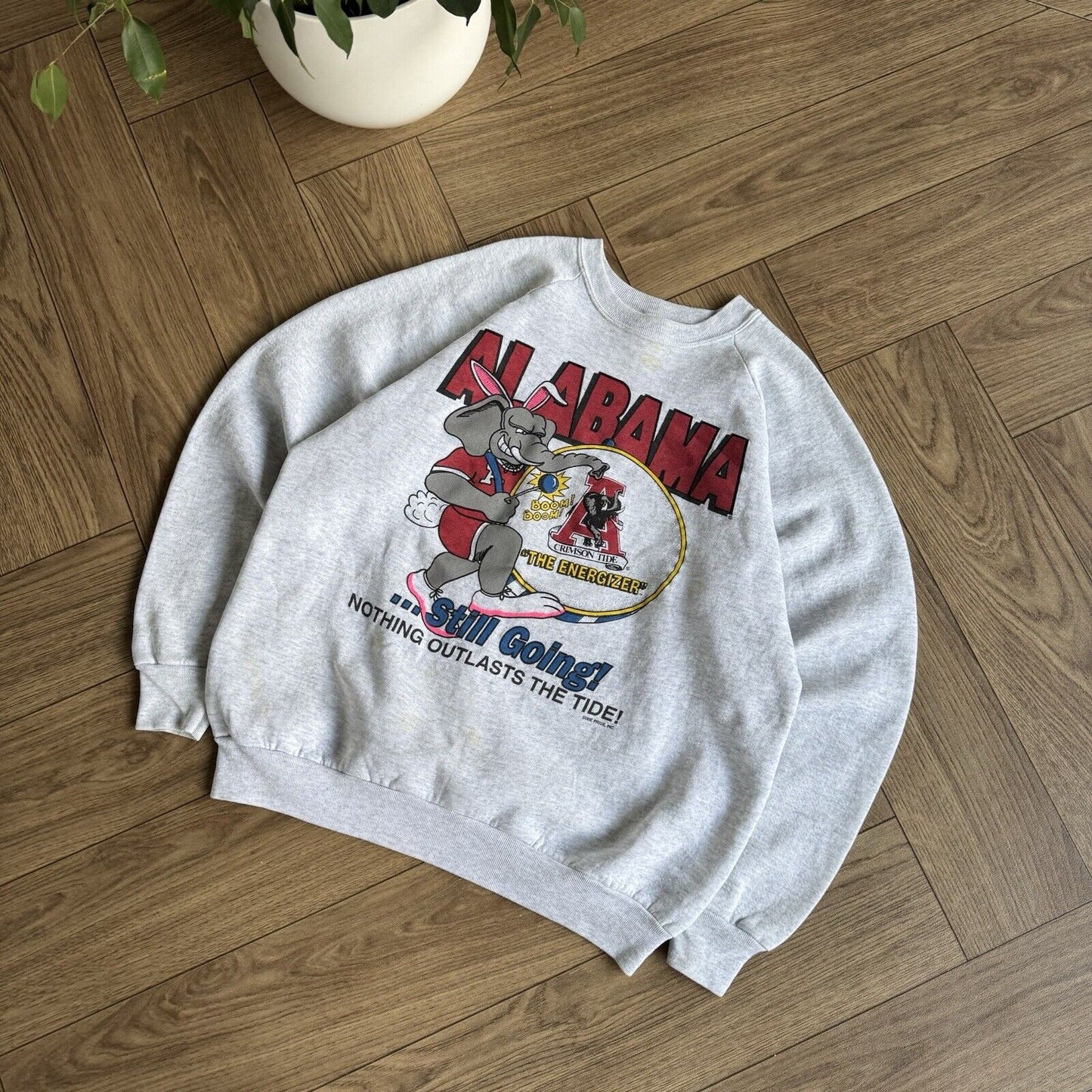 Vintage Alabama College Sweatshirt Size XL 90s Grey Spellout Graphic Print