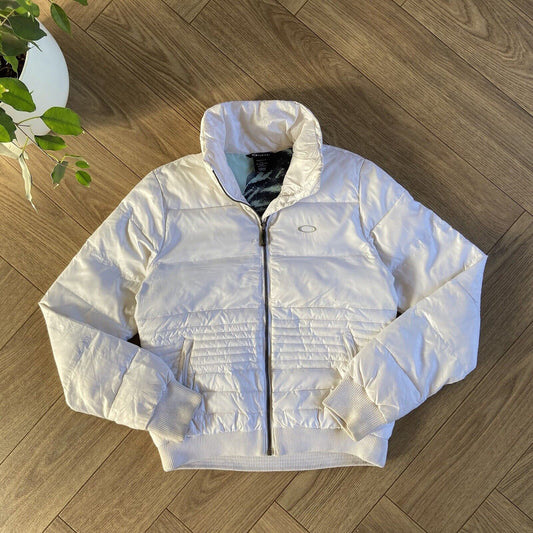 Women’s Oakley Puffer Jacket Vintage Size S Y2K White