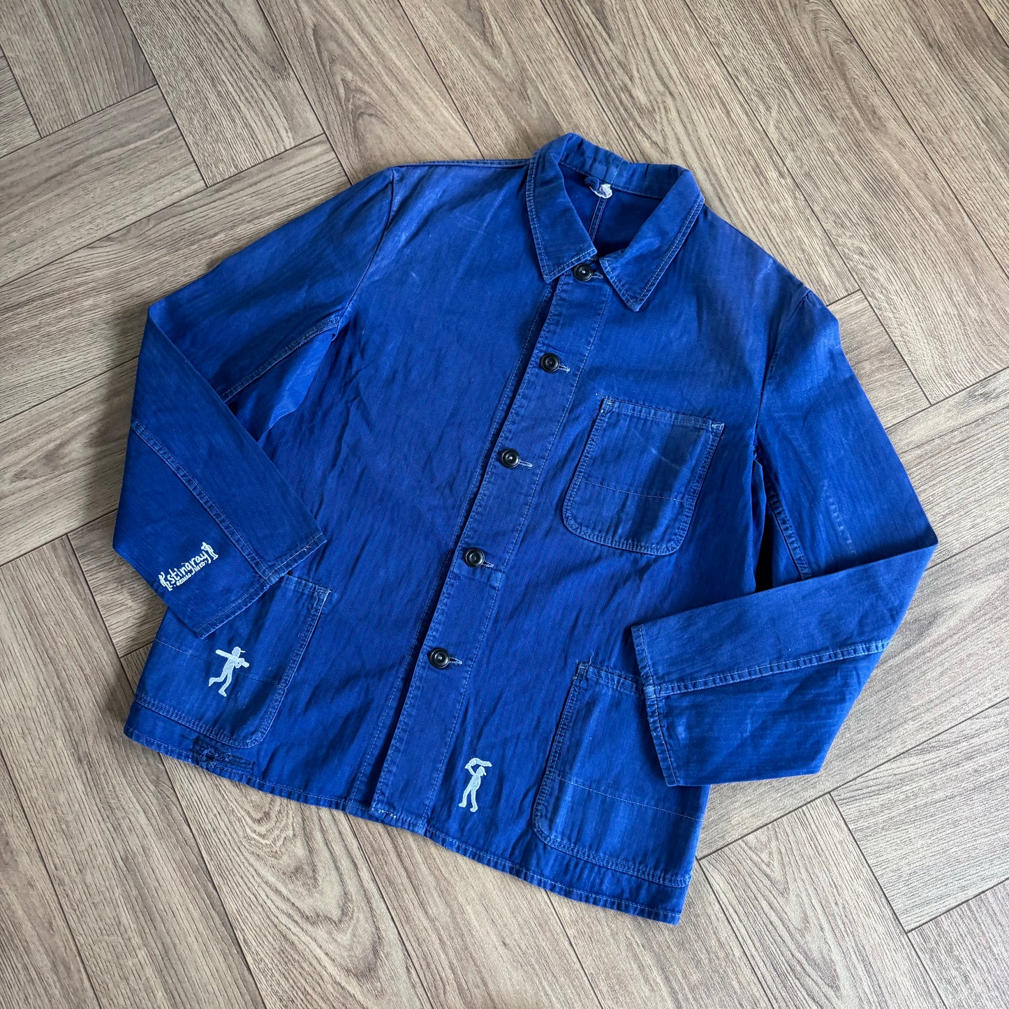 Stingray Reimagined “Charles” French Chore Jacket, Size L Blue