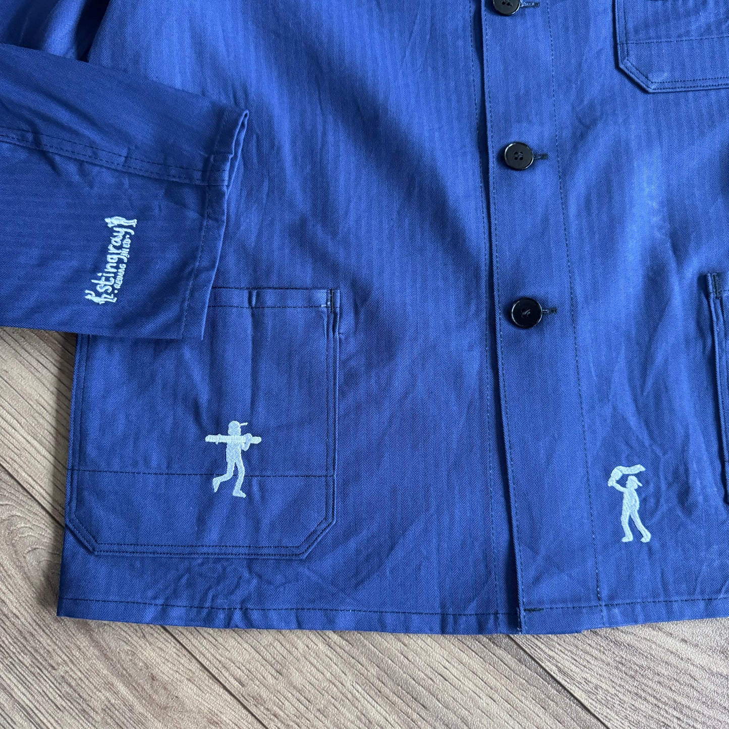 Stingray Reimagined “Charles” French Chore Jacket, Size XL Blue