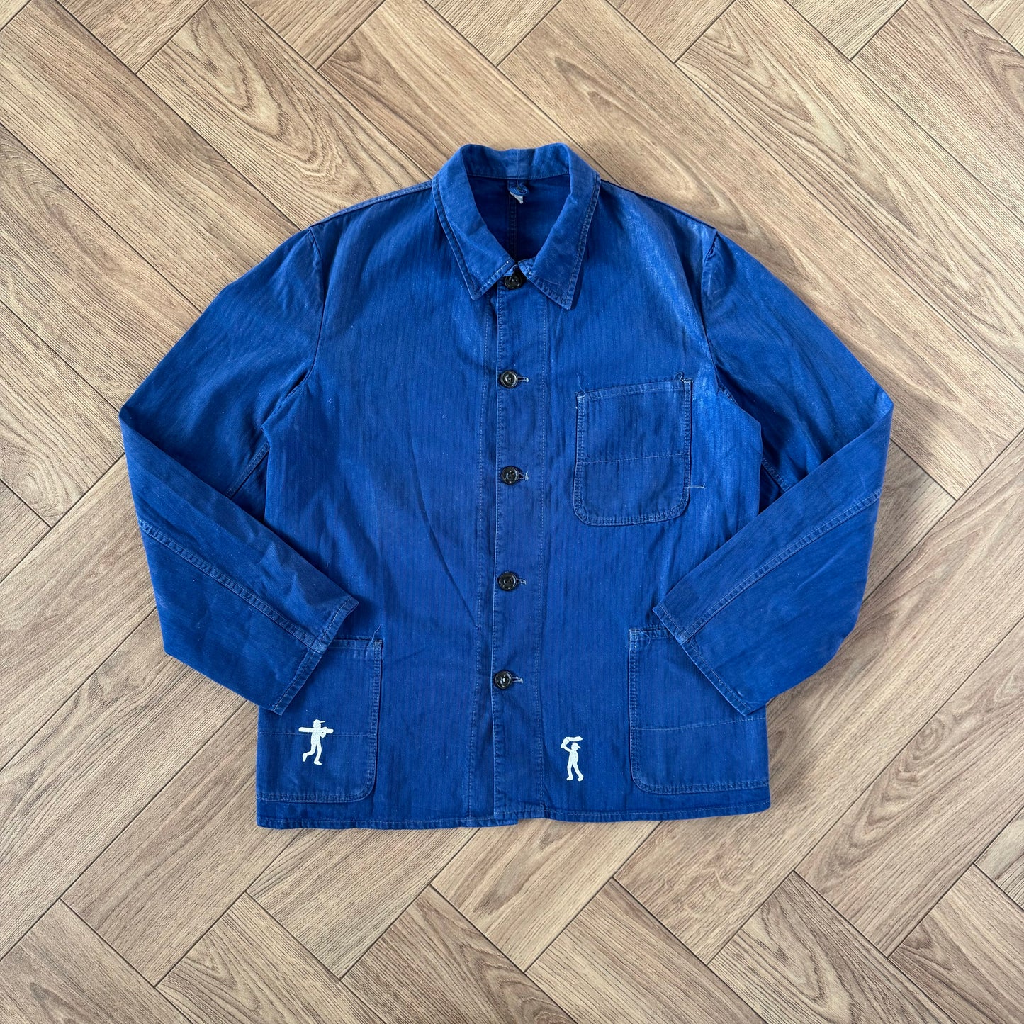 Stingray Reimagined “Charles” French Chore Jacket, Size L Blue