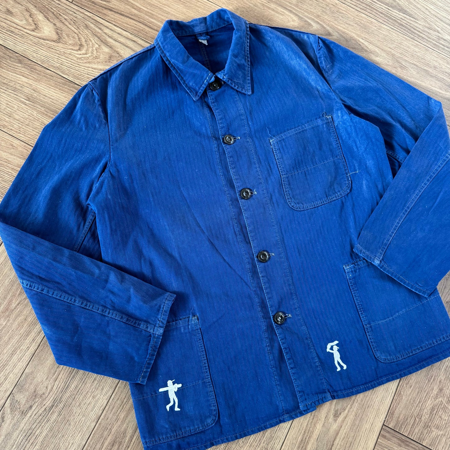 Stingray Reimagined “Charles” French Chore Jacket, Size L Blue