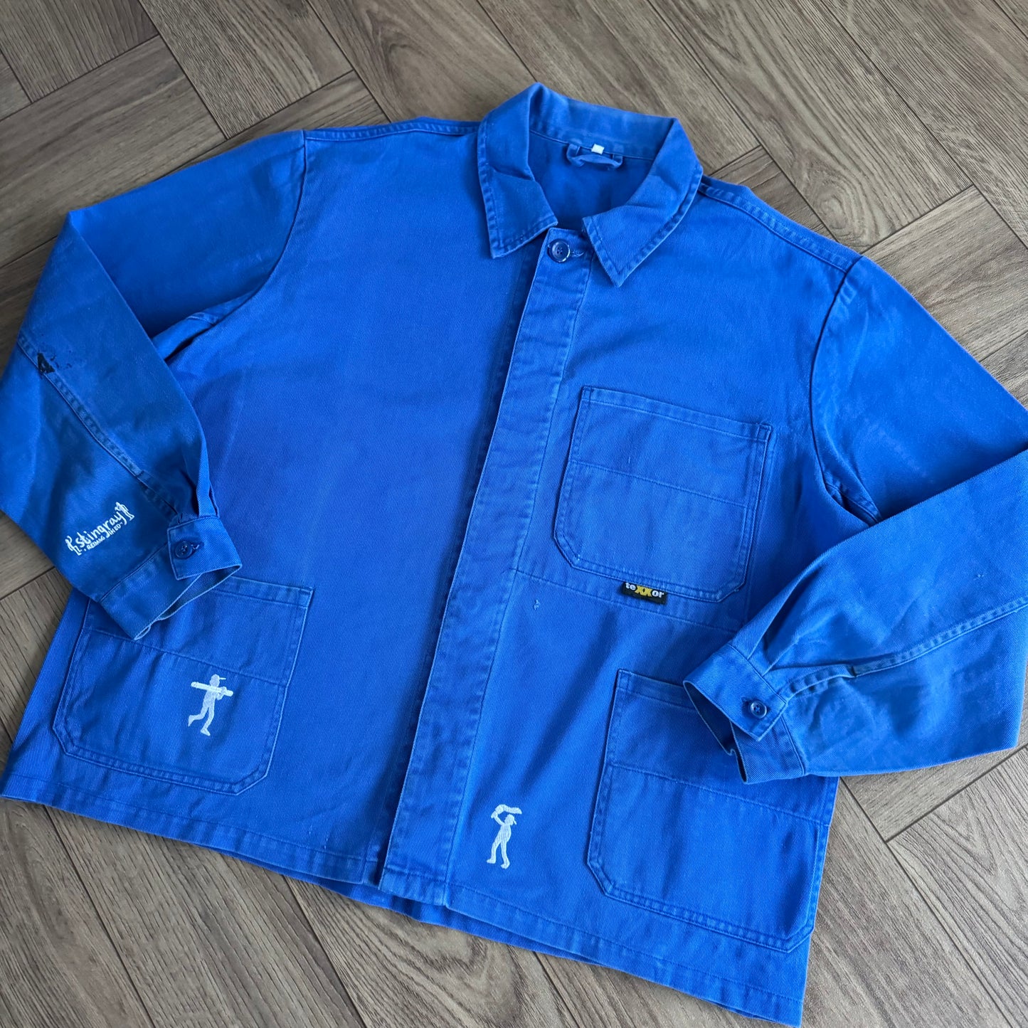 Stingray Reimagined “Charles” French Chore Jacket, Size XL Blue