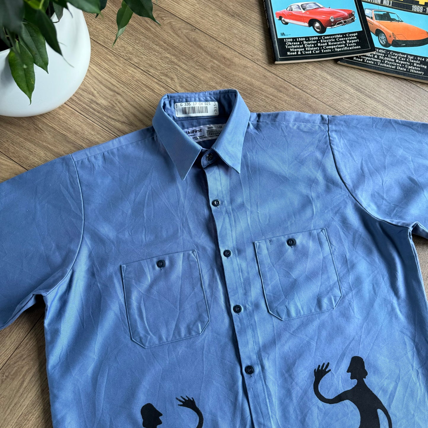 Stingray Reimagined “Stan” Short Sleeve Shirt, Size L Blue