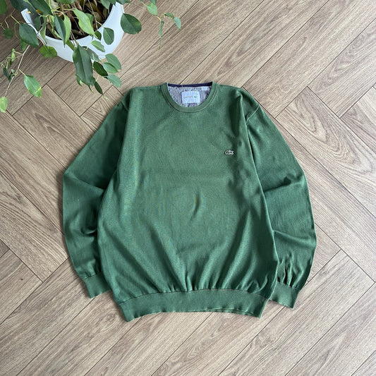 Vintage Lacoste Chunky Knit Jumper Size XXL Y2K Green Pullover