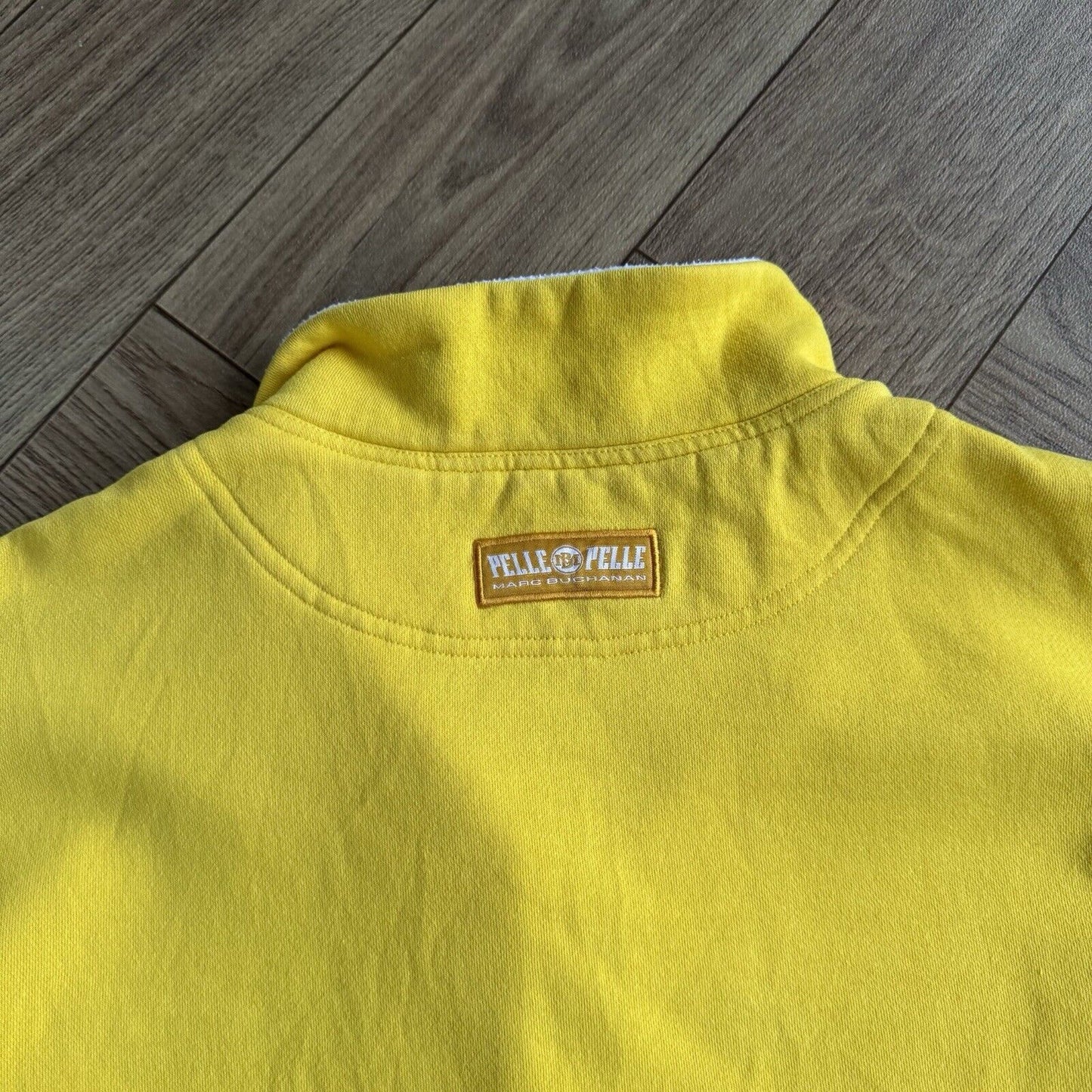 Vintage Pelle Pelle 1/4 Zip Sweatshirt Size XL 90s Yellow Marc Buchanan