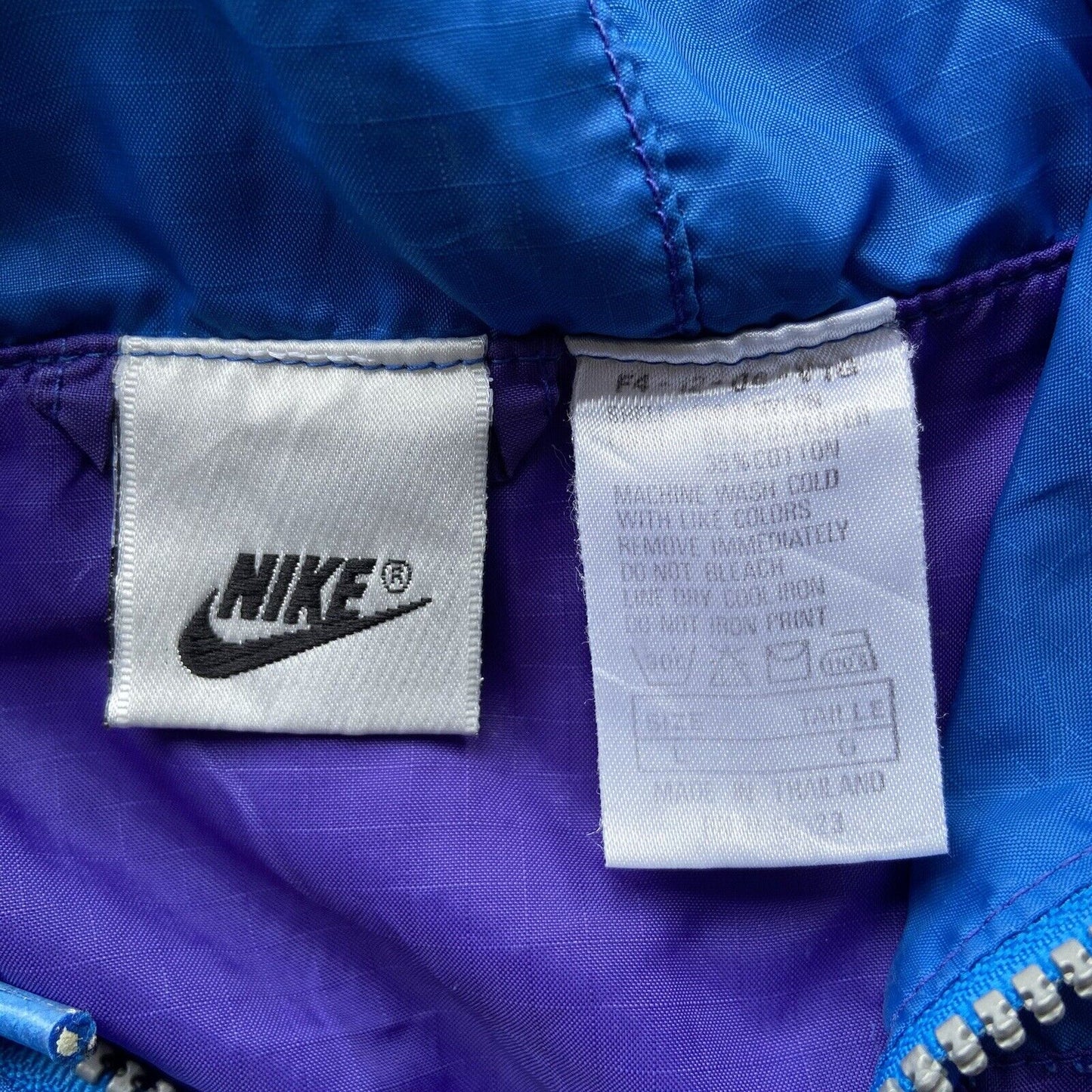 Vintage Nike Windbreaker Jacket 90s Size L Blue Purple