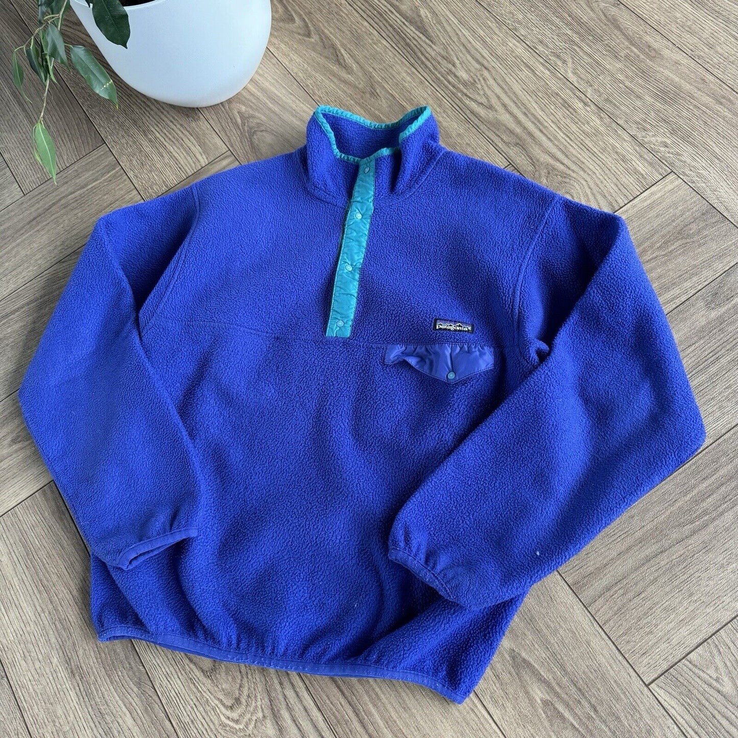 Vintage Patagonia Snap T Fleece Size M 90s Blue Pullover