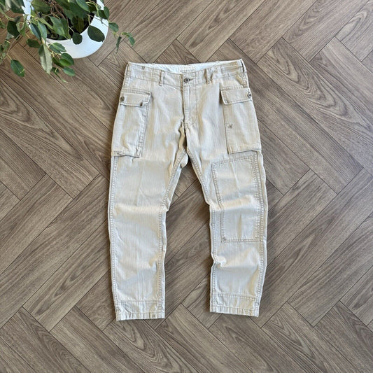 Vintage Ralph Lauren Cargo Trousers W34 L30 Y2K Beige Denim & Supply