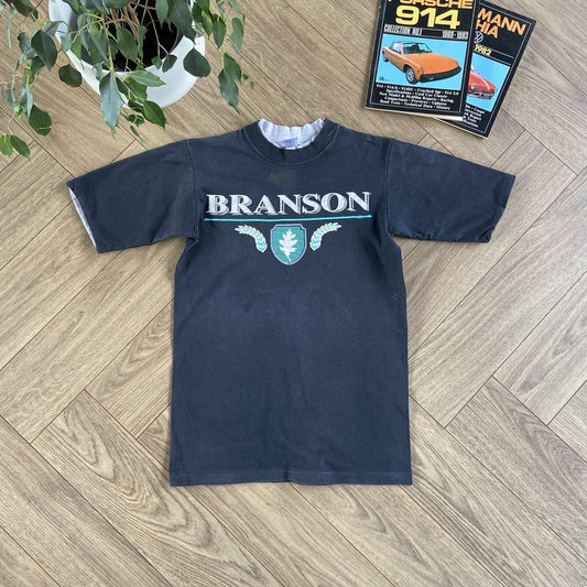 Vintage Branson USA Single Stitch Graphic T Shirt 90s Size M Black