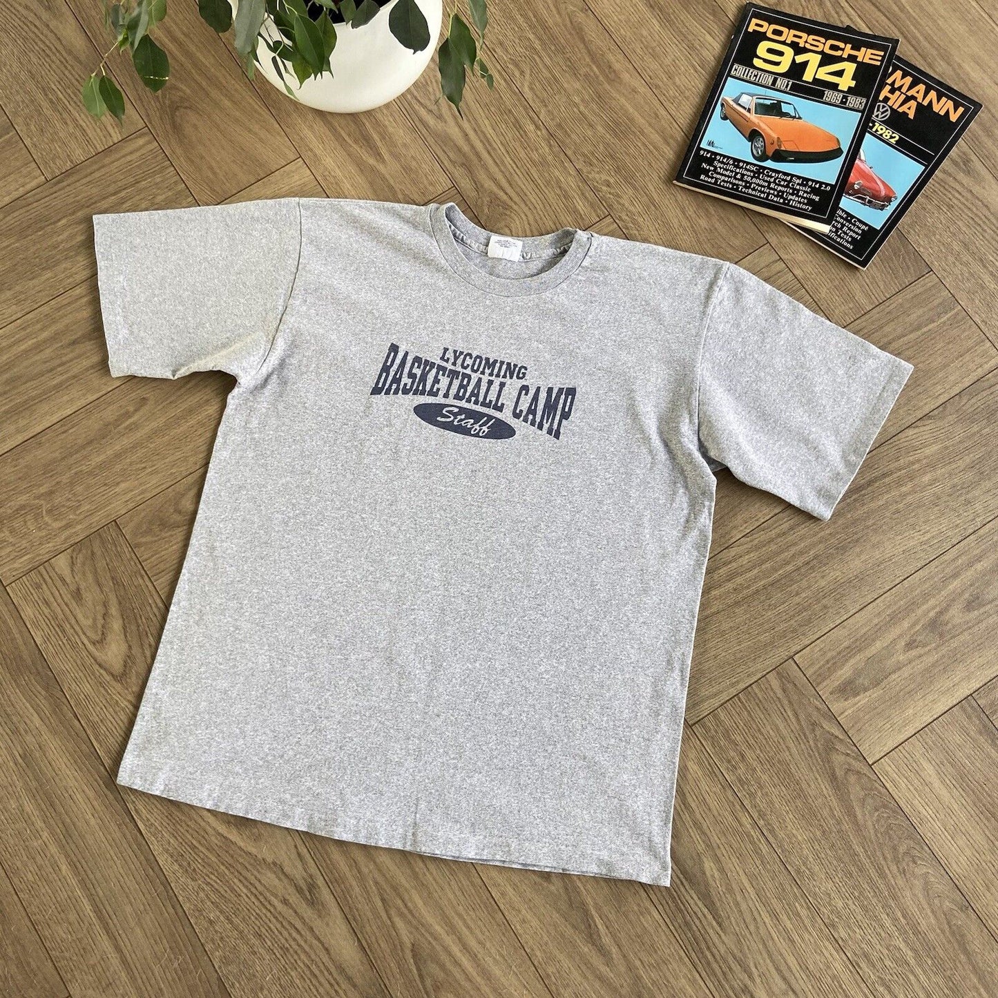 Vintage Basketball Camp Single Stitch Graphic T Shirt 90s Size XL Grey