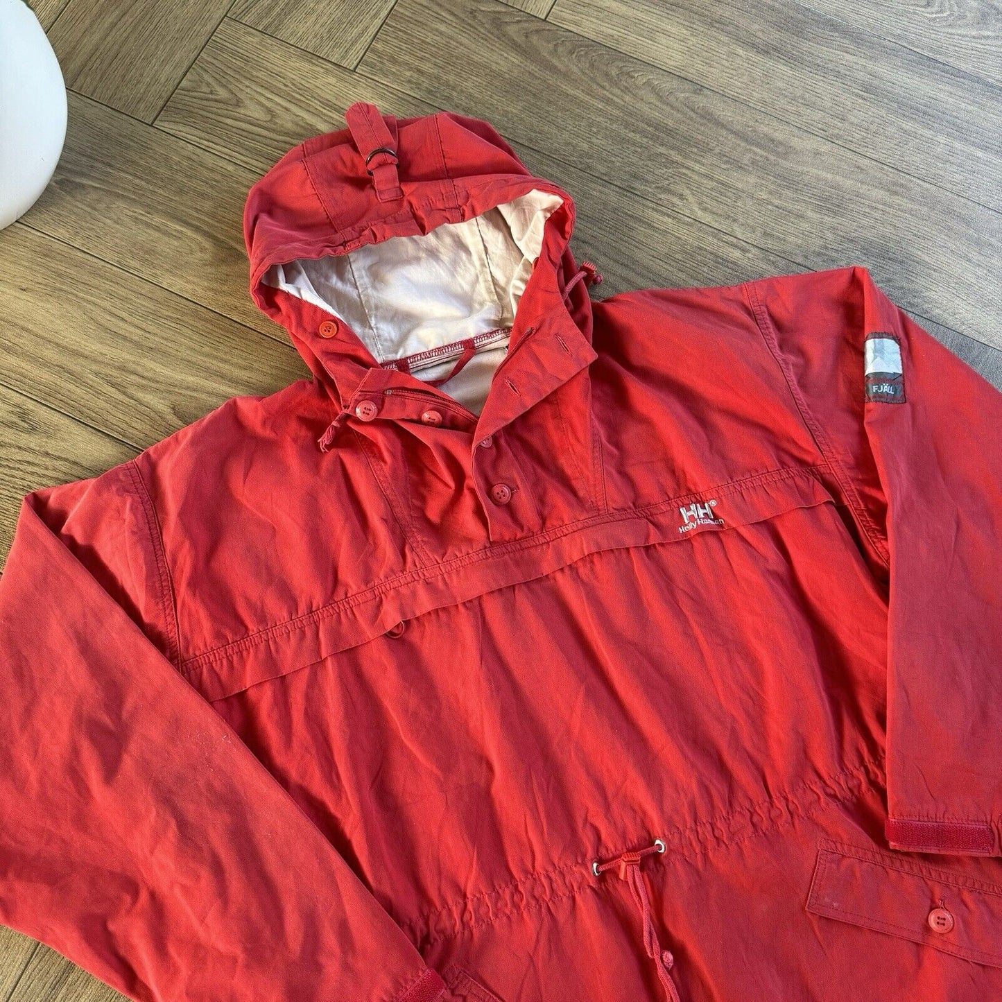 Vintage Helly Hansen Smock Jacket 80s Size XL Fjall Fisherman Red Military