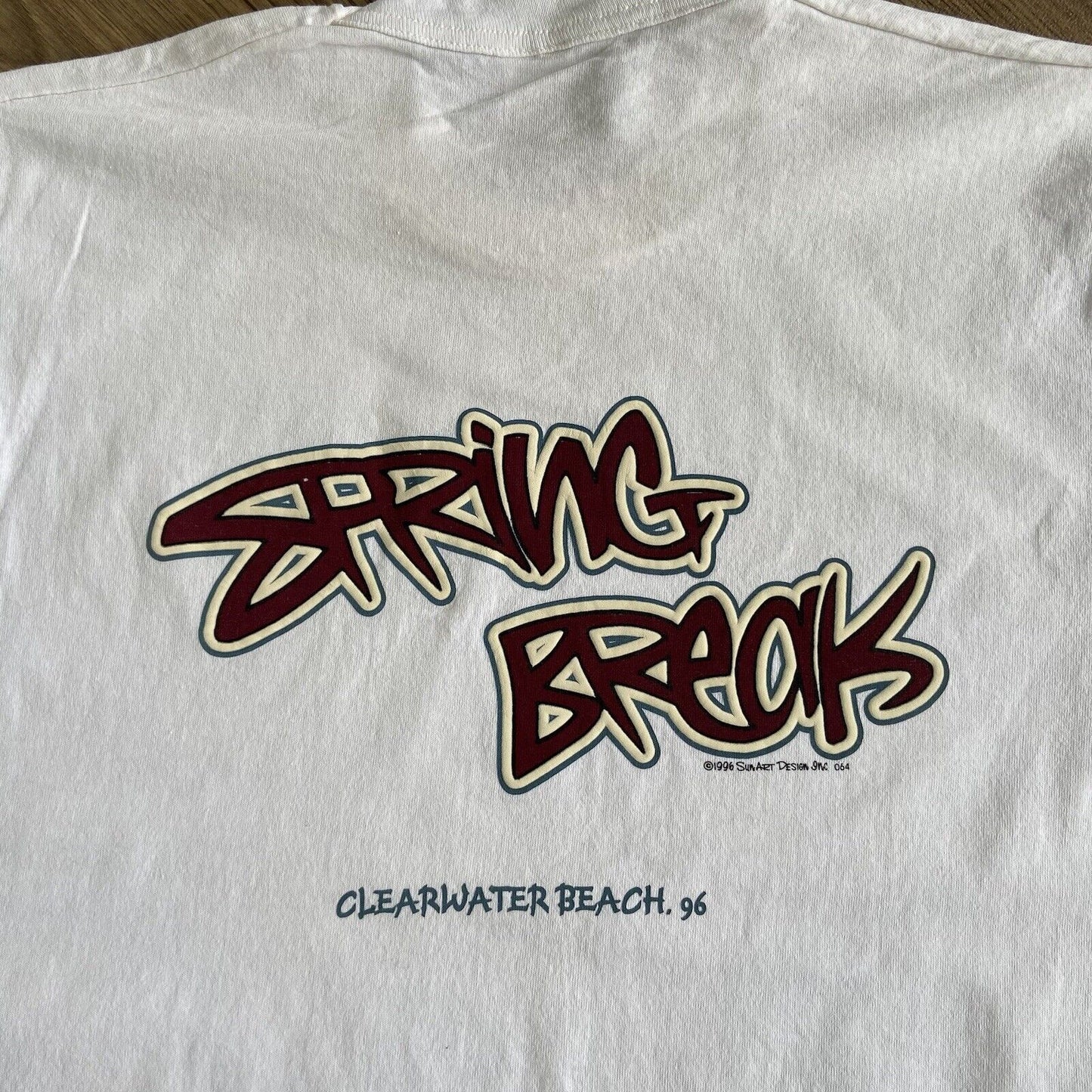 Vintage Spring Break Single Stitch Graphic T Shirt 90s Size L White