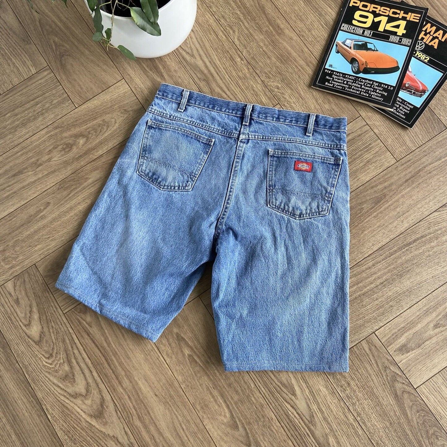 Vintage Dickies Baggy Denim Jorts Y2K W37 Shorts Blue