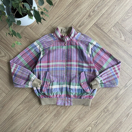 Vintage Ralph Lauren Harrington Jacket Check Plaid 90s Size L Polo Rare