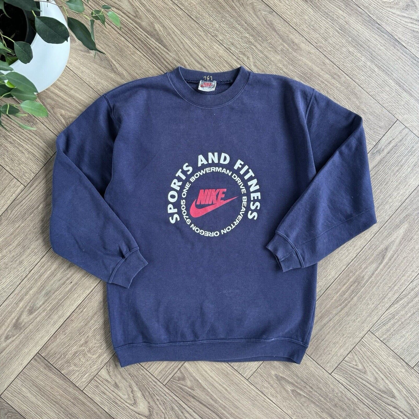 Vintage Nike Sweatshirt Navy 90s Size L Spellout Graphic