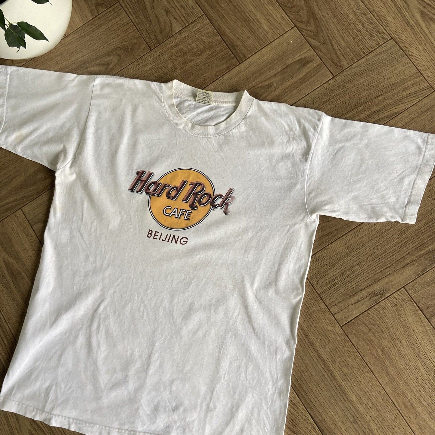 Vintage Hard Rock Cafe Single Stitch Graphic T Shirt 90s Size XL White